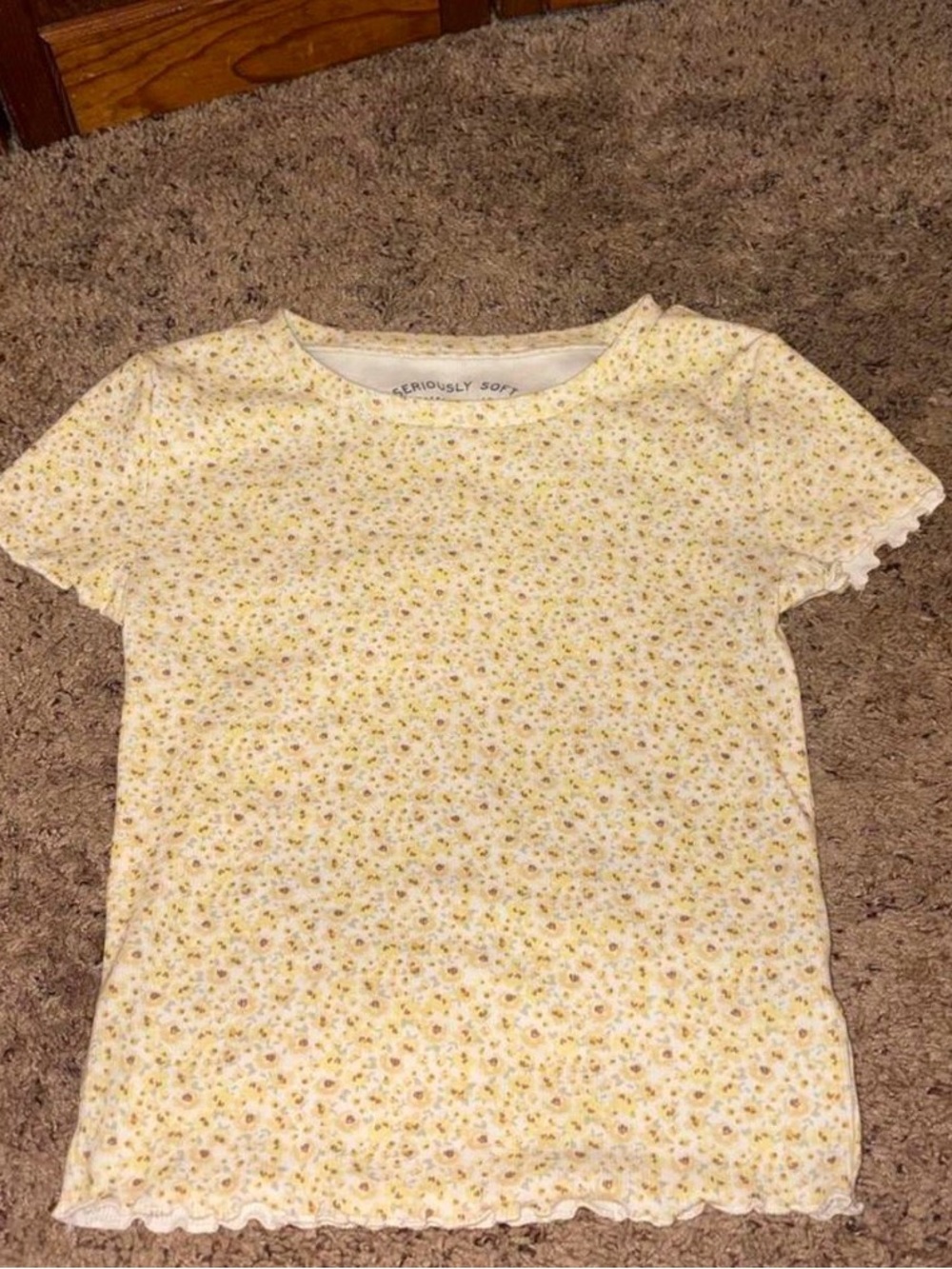 Aeropostale Yellow Floral Baby Tee